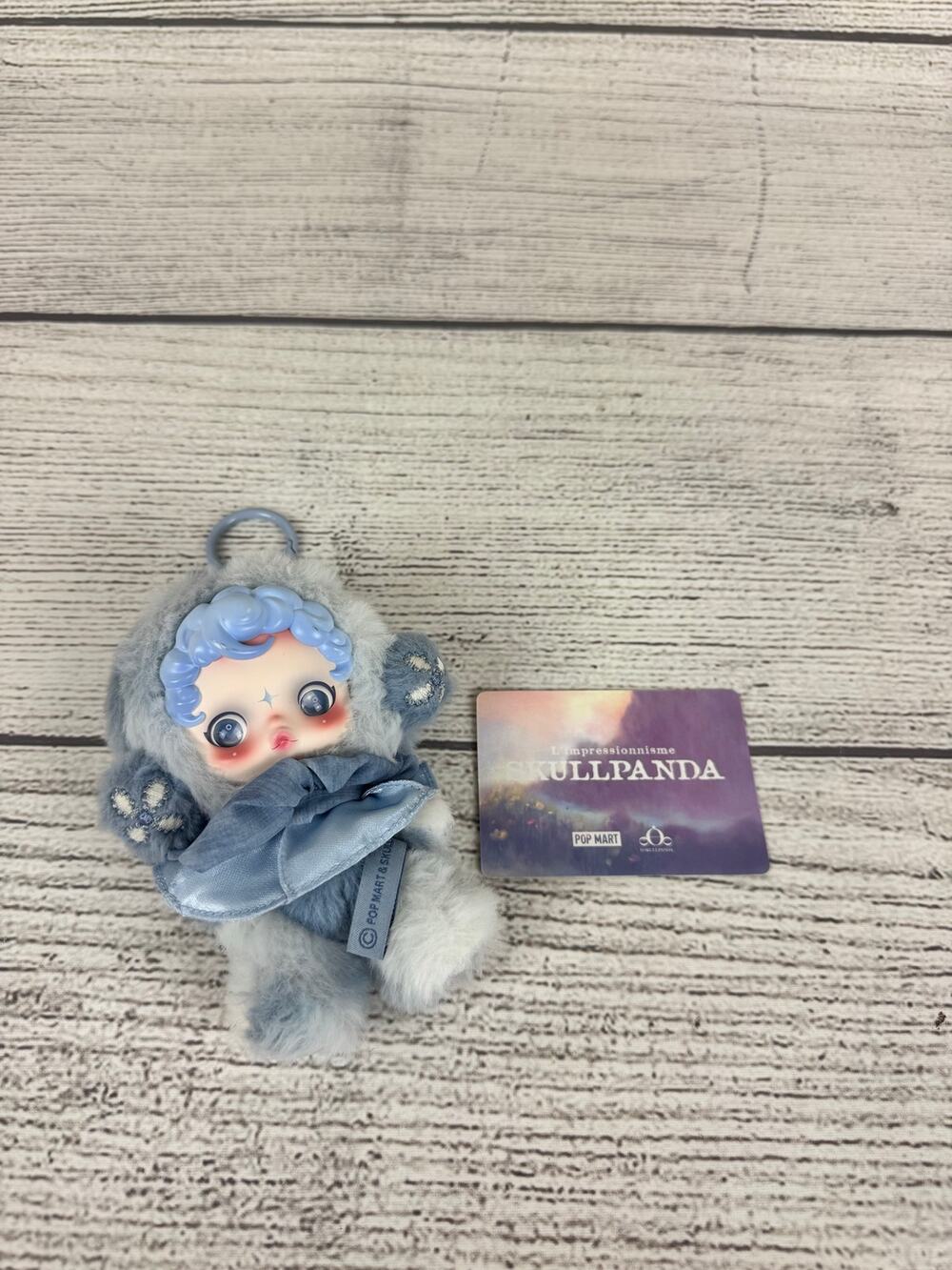 POP MART Skull Panda Blue Dew Plush Keychain
